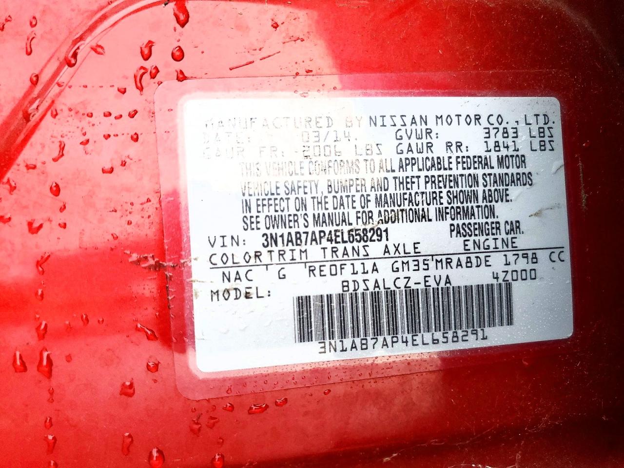 2014 NISSAN SENTRA S photo 12