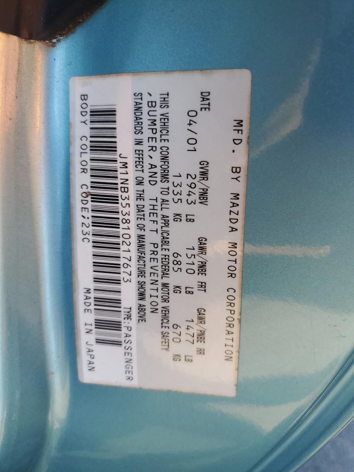 2001 MAZDA MX-5 MIATA BASE photo 12