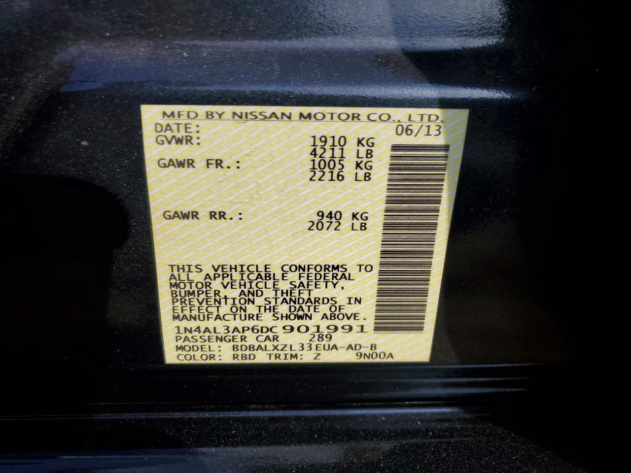 2013 NISSAN ALTIMA 2.5 photo 12
