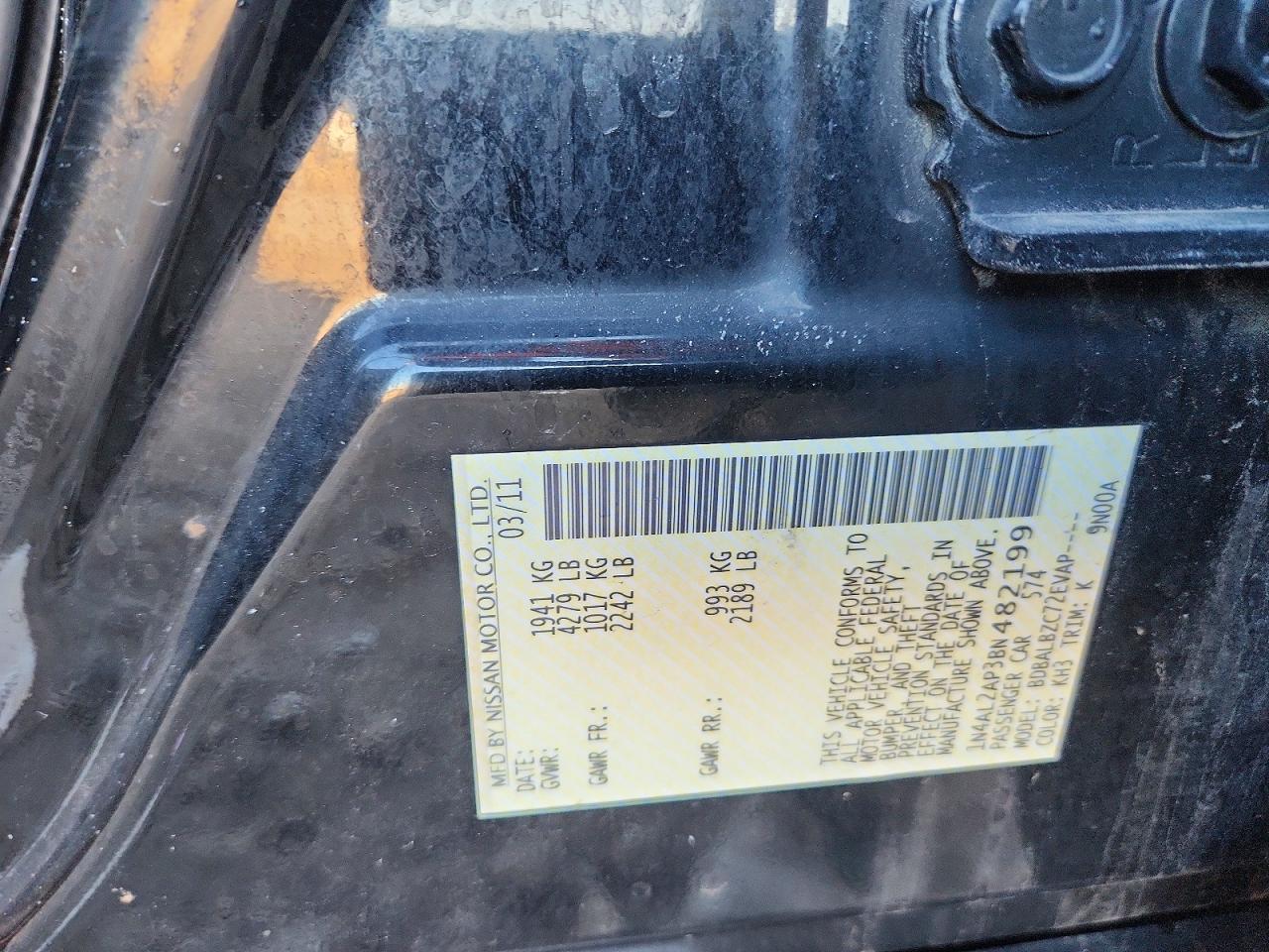 2011 NISSAN ALTIMA BASE photo 13