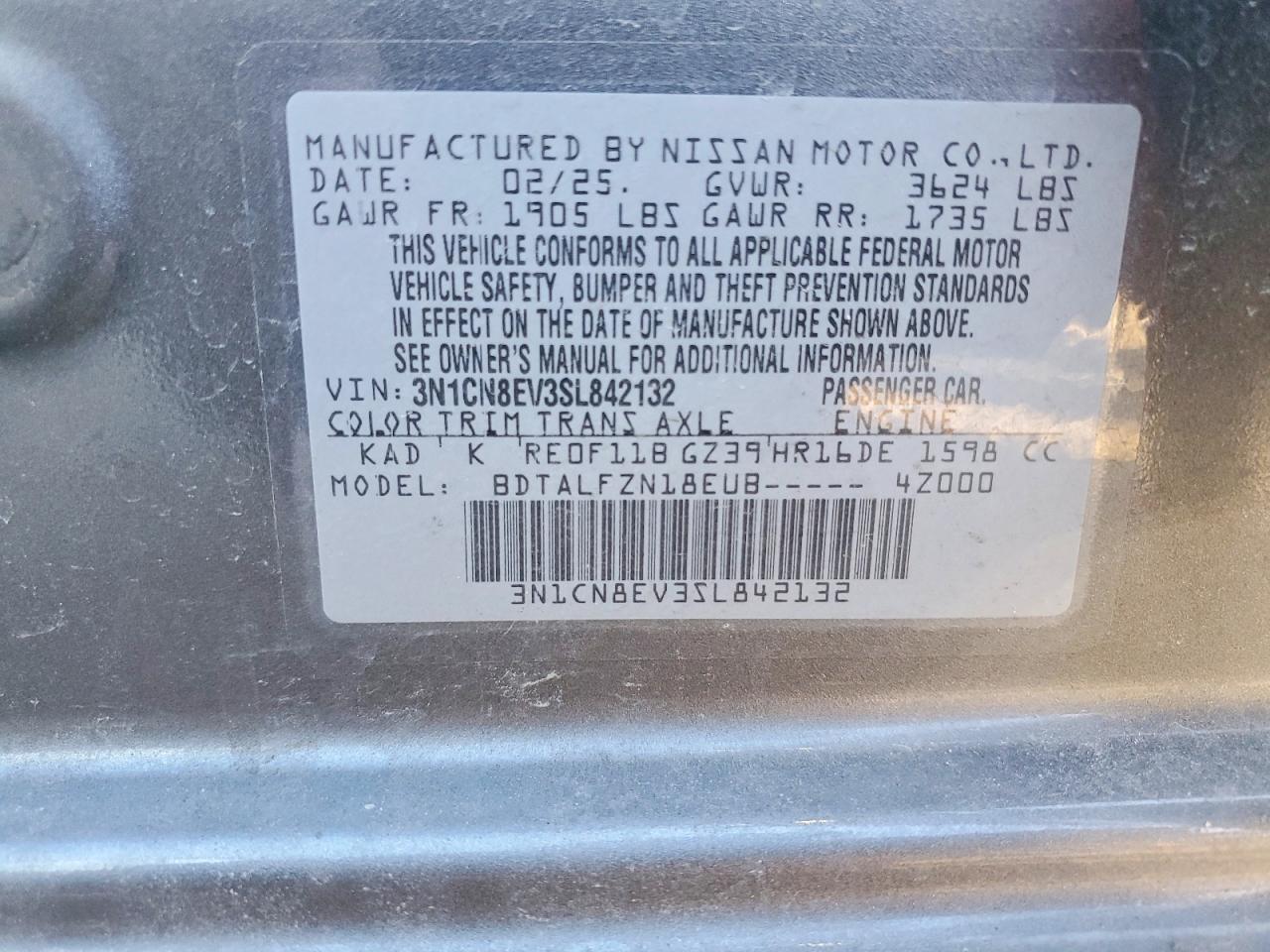2025 NISSAN VERSA SV photo 25
