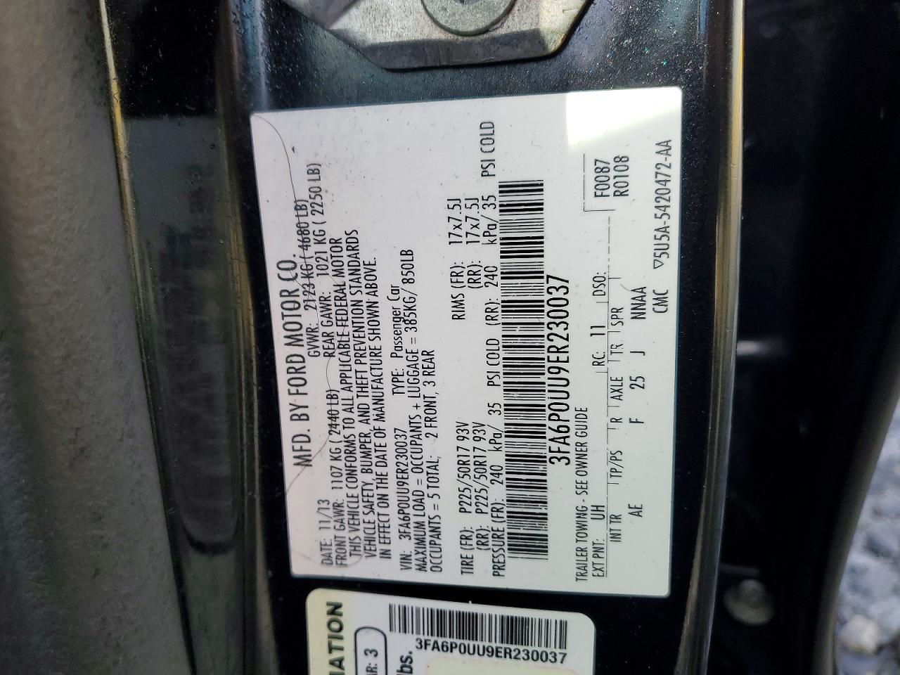 2014 FORD FUSION S HYBRID photo 12