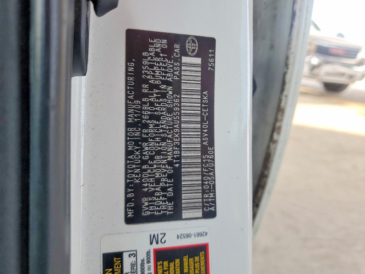 2010 TOYOTA CAMRY BASE photo 12