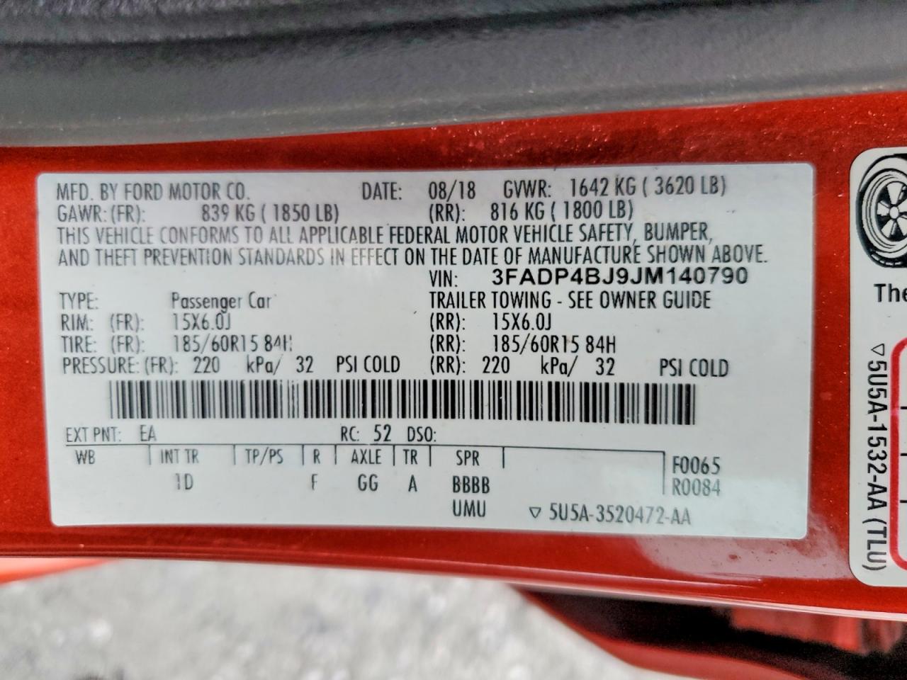 2018 FORD FIESTA SE photo 12