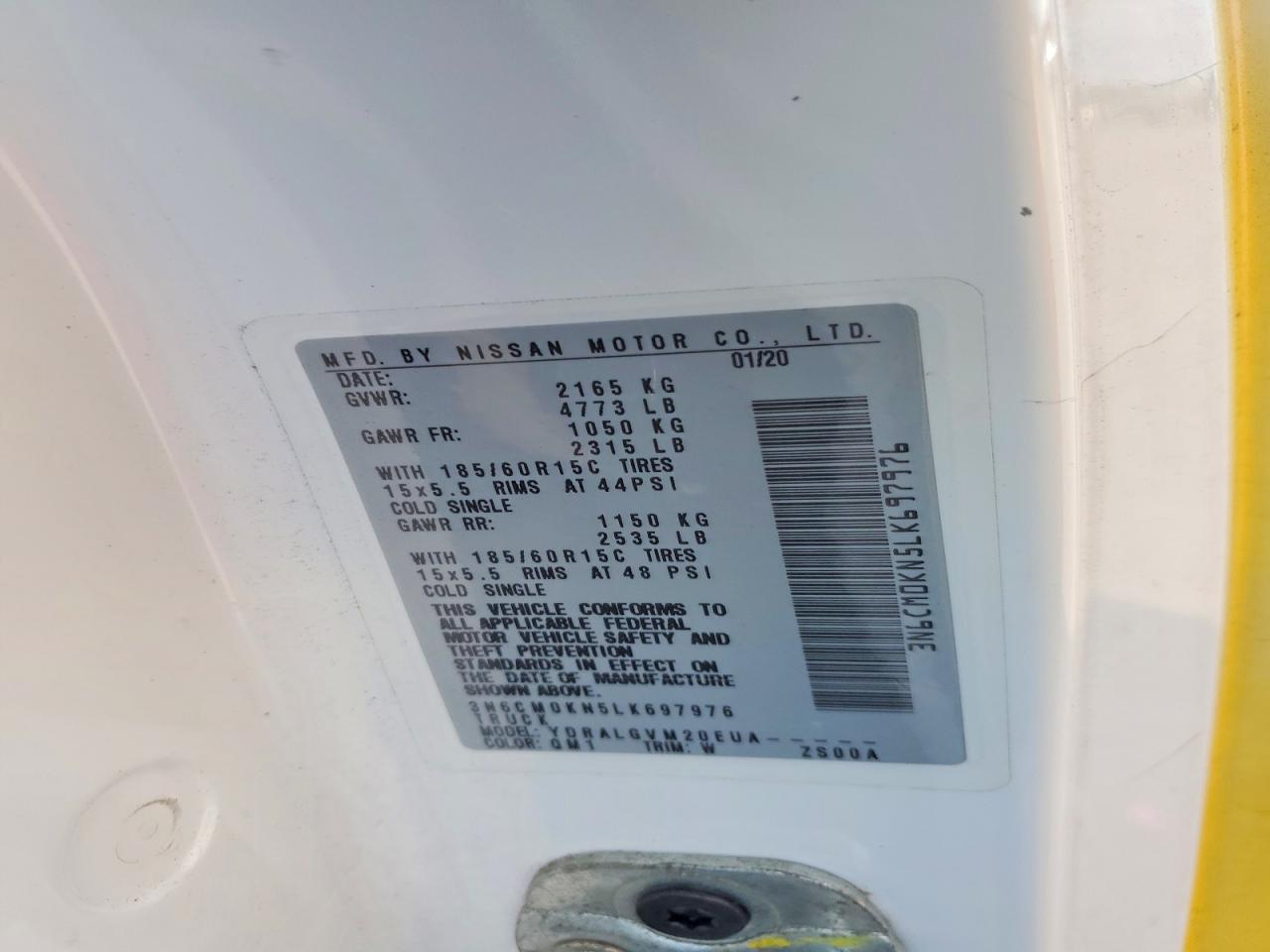 2020 NISSAN NV200 DELIVERY VAN photo 12