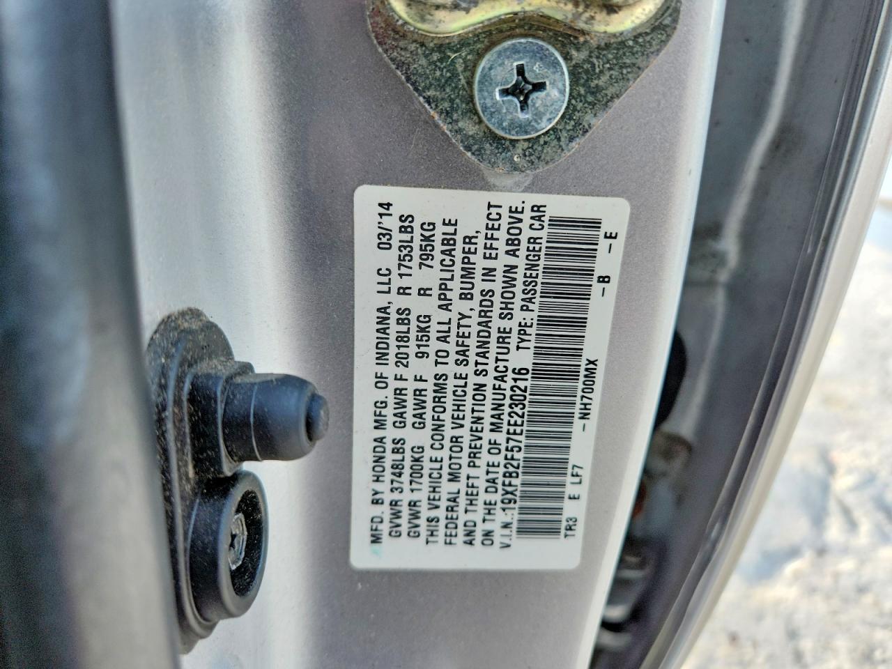 2014 HONDA CIVIC LX photo 12