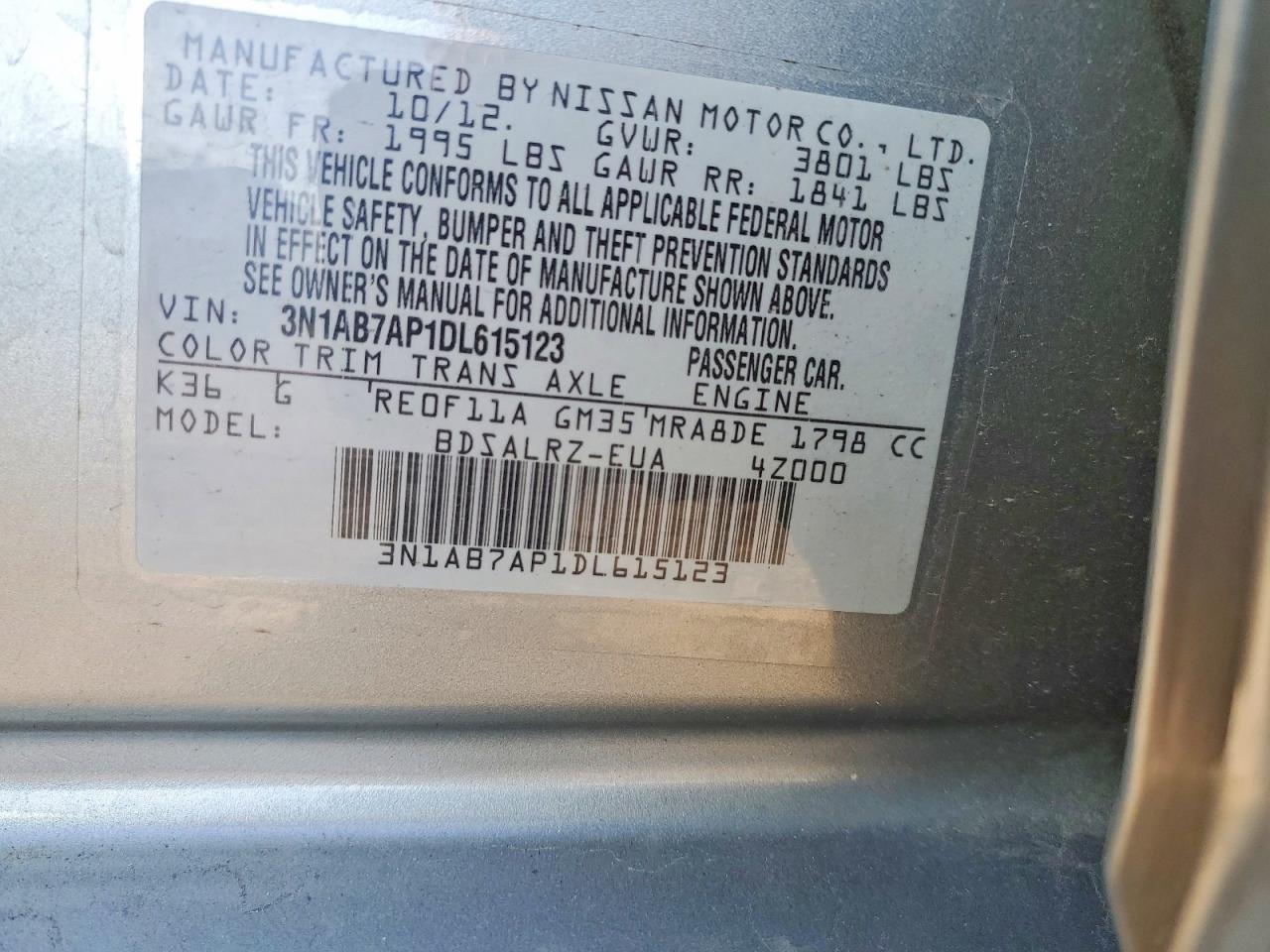 2013 NISSAN SENTRA S photo 12