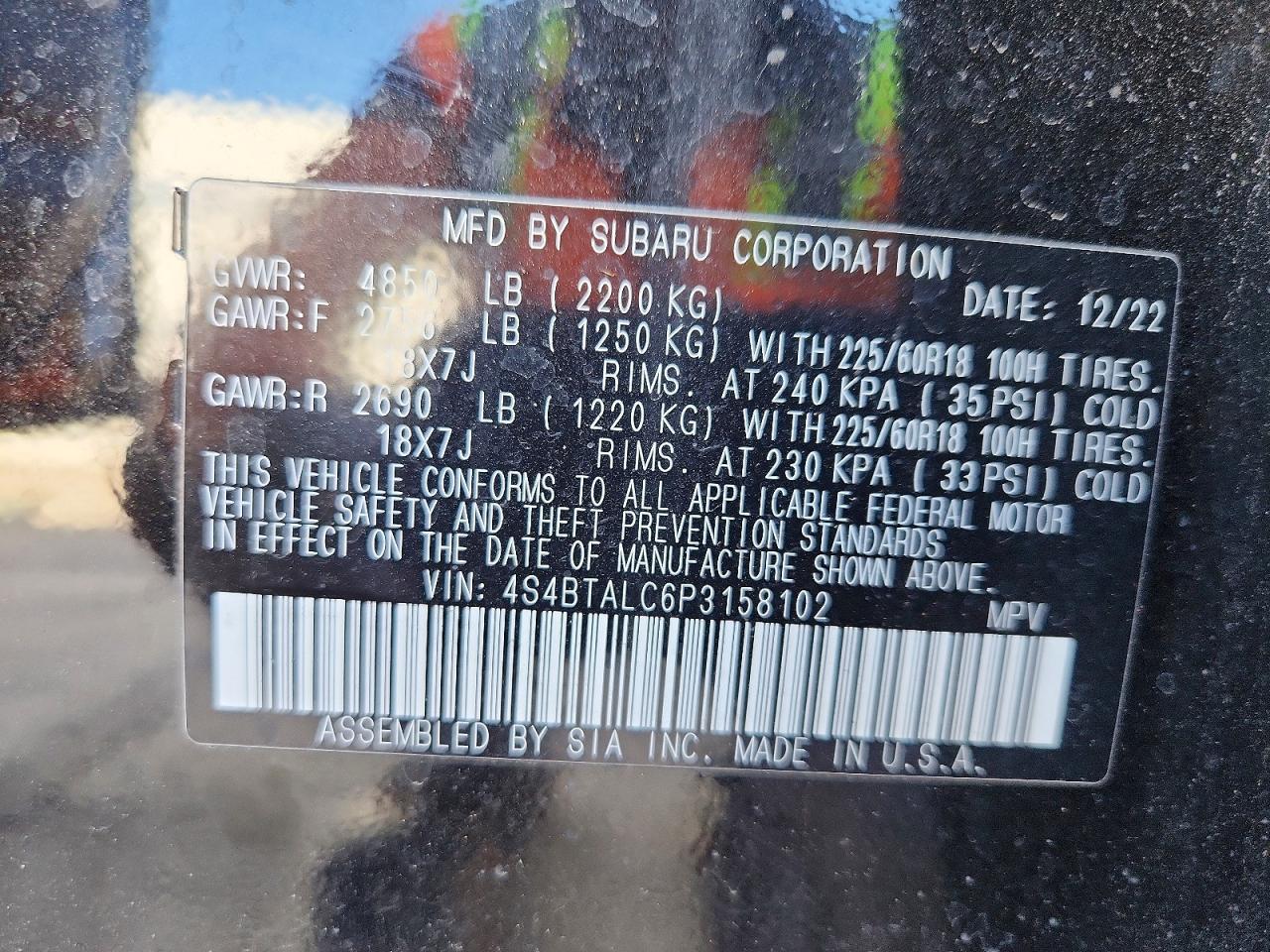 2023 SUBARU OUTBACK ONYX EDITION photo 13