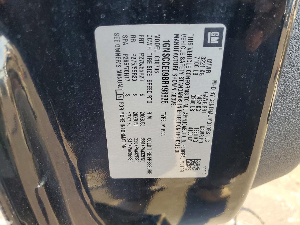 2011 CHEVROLET TAHOE C1500 LTZ photo 13
