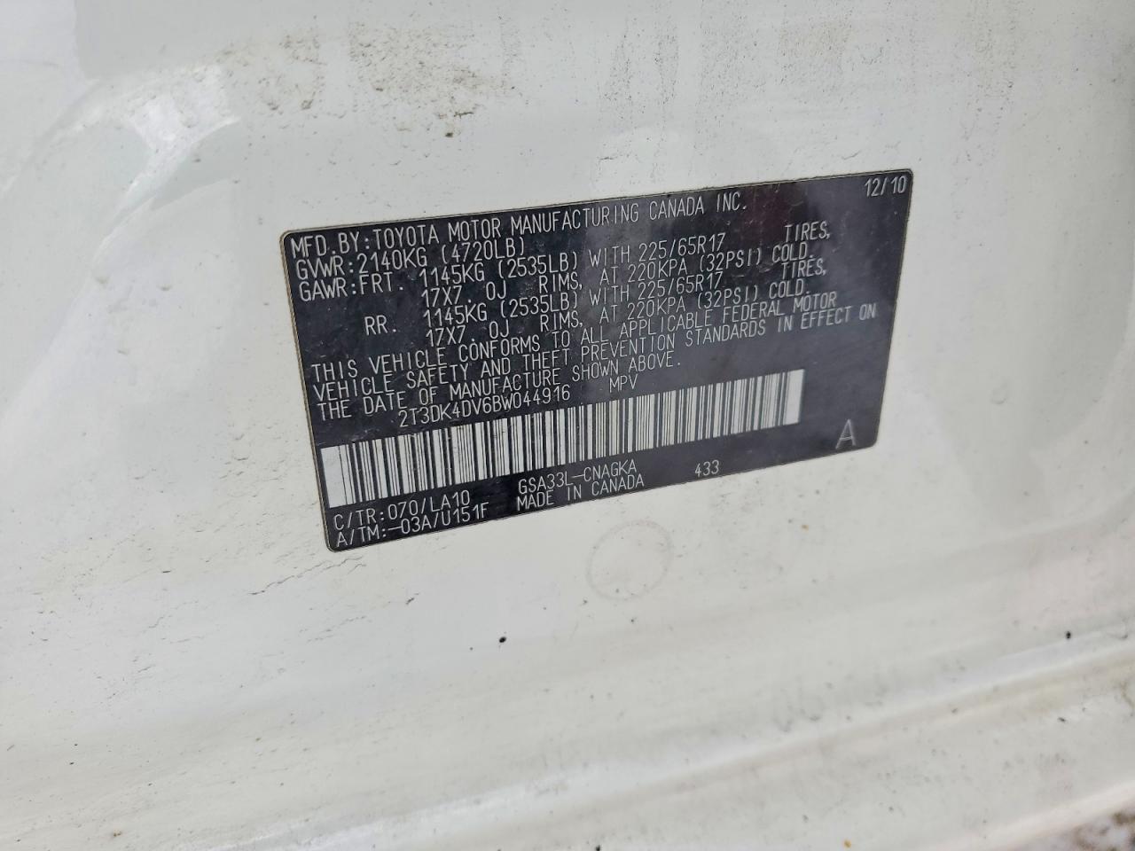 2011 TOYOTA RAV4 LIMITED photo 25