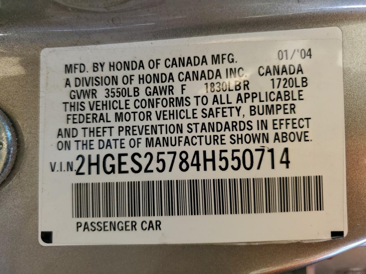 2004 HONDA CIVIC EX photo 12