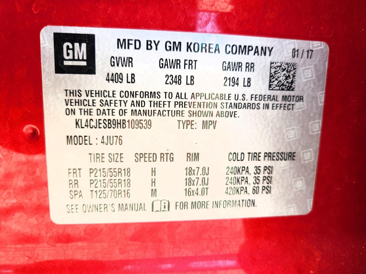 2017 BUICK ENCORE PREFERRED photo 13