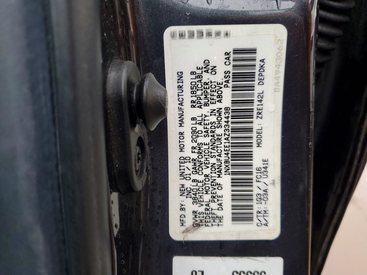 2010 TOYOTA COROLLA BASE photo 12