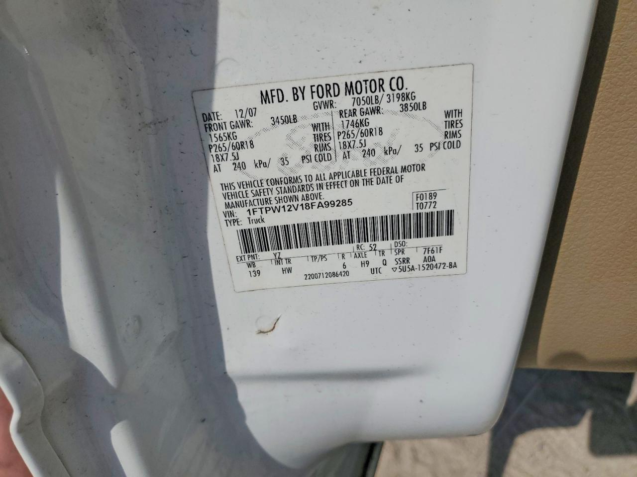 2008 FORD F150 SUPERCREW photo 12