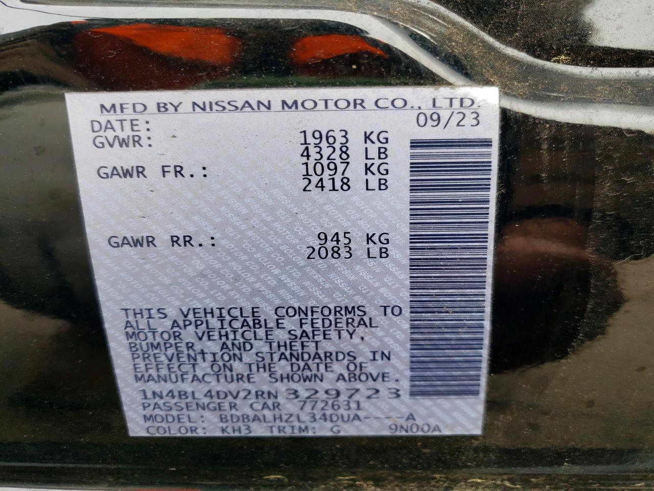 2024 NISSAN ALTIMA SV photo 12