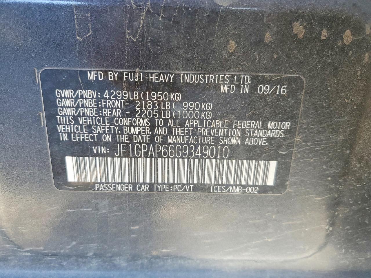 2016 SUBARU IMPREZA SPORT PREMIUM photo 12