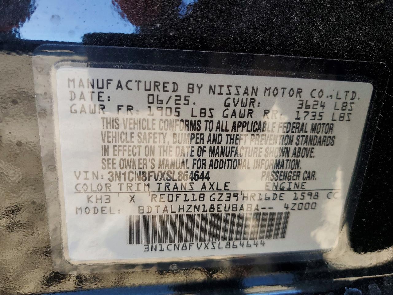 2025 NISSAN VERSA SR photo 13