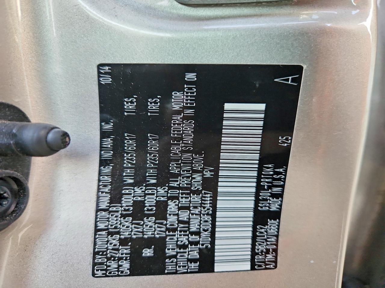 2015 TOYOTA SIENNA XLE photo 13