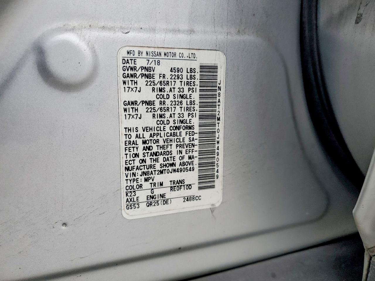 2018 NISSAN ROGUE S photo 12