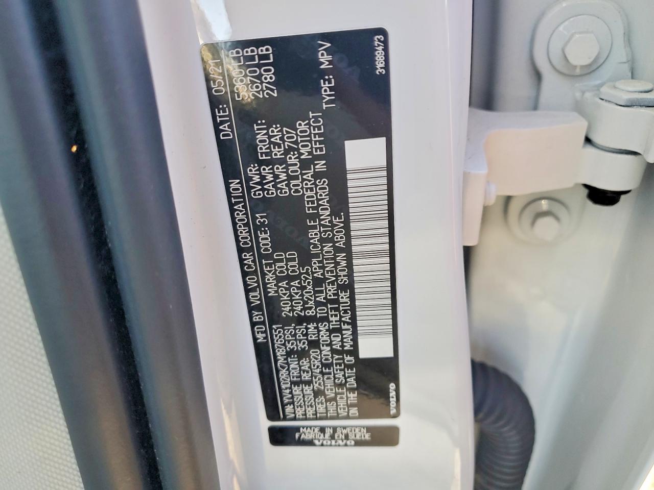 2021 VOLVO XC60 T5 MOMENTUM photo 13