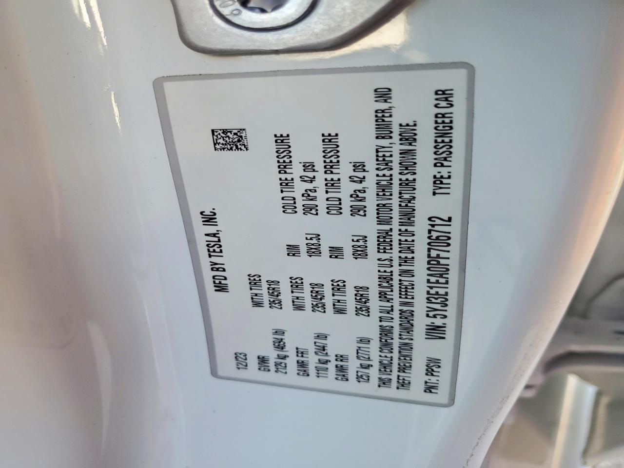 2023 TESLA MODEL 3 photo 12