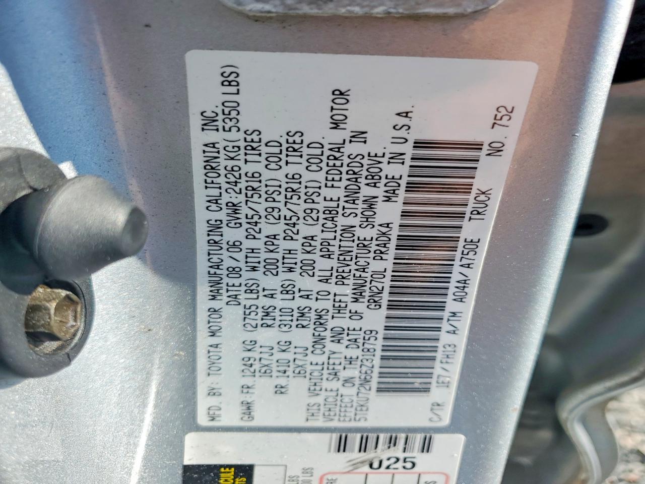 2006 TOYOTA TACOMA DOUBLE CAB PRERUNNER LONG BED photo 12
