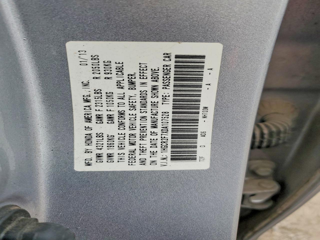 2013 HONDA ACCORD EX photo 13