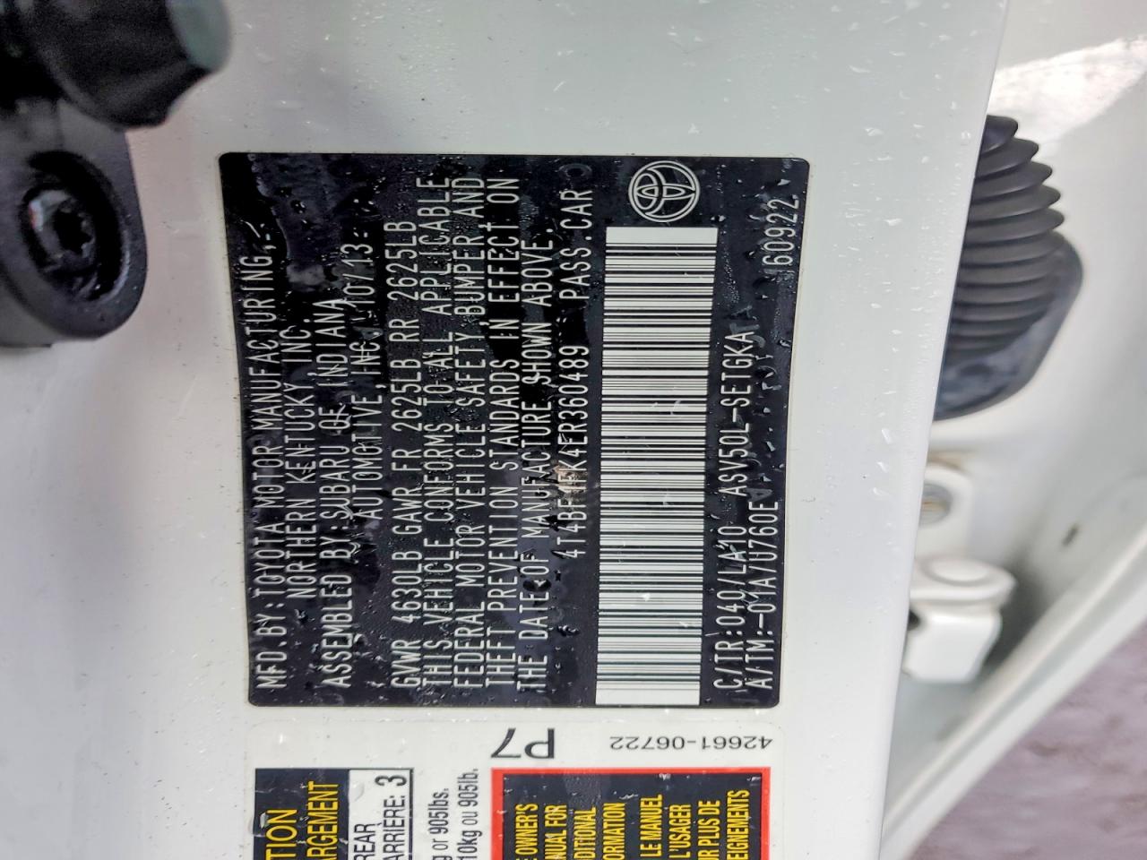 2014 TOYOTA CAMRY L photo 13