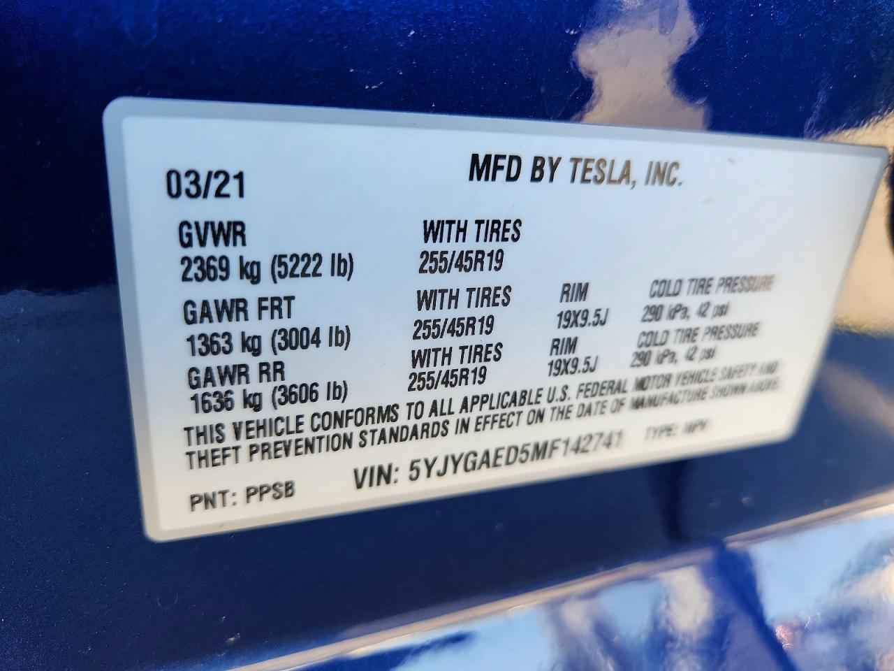 2021 TESLA MODEL Y photo 12