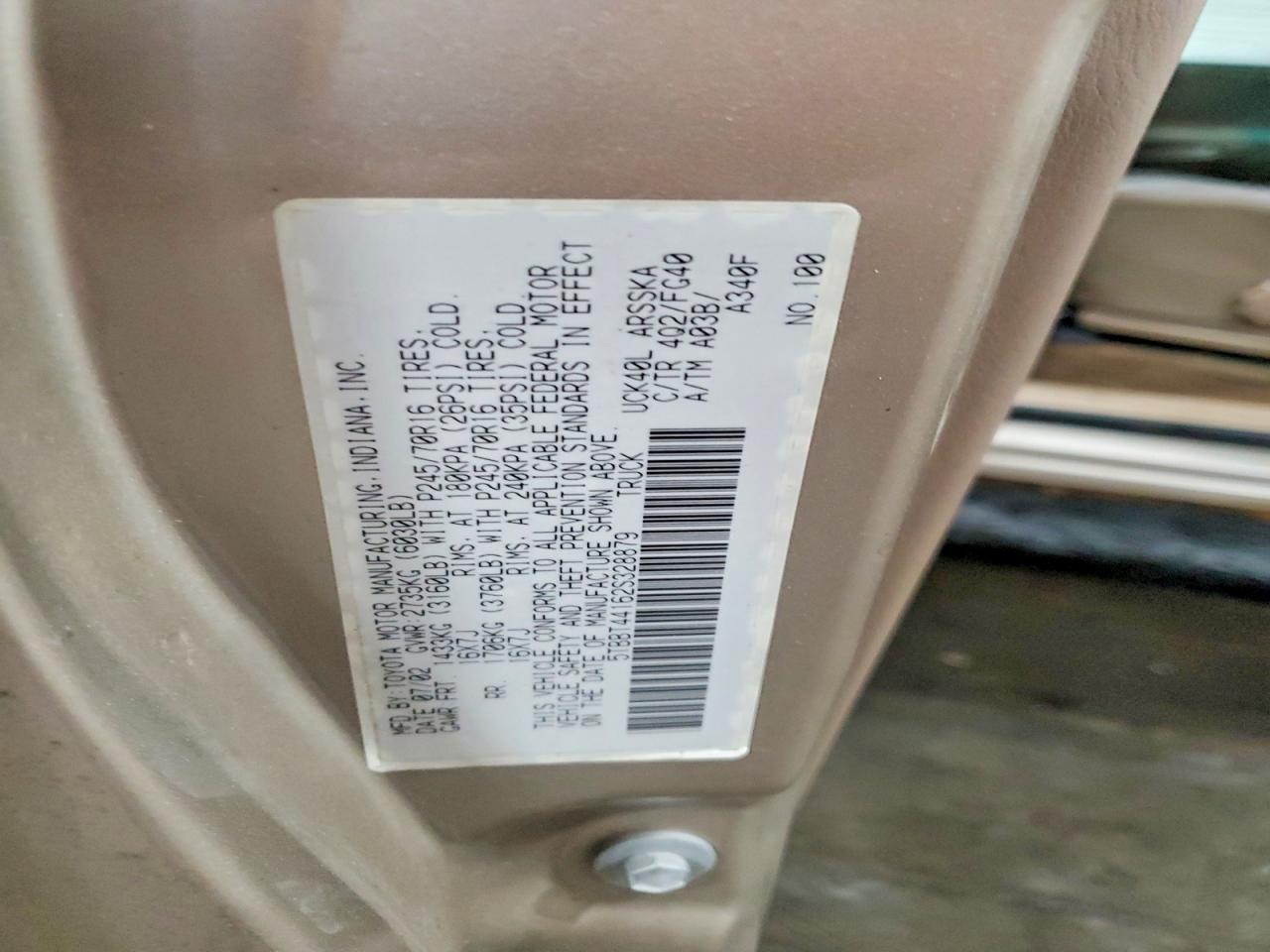 2002 TOYOTA TUNDRA ACCESS CAB photo 12