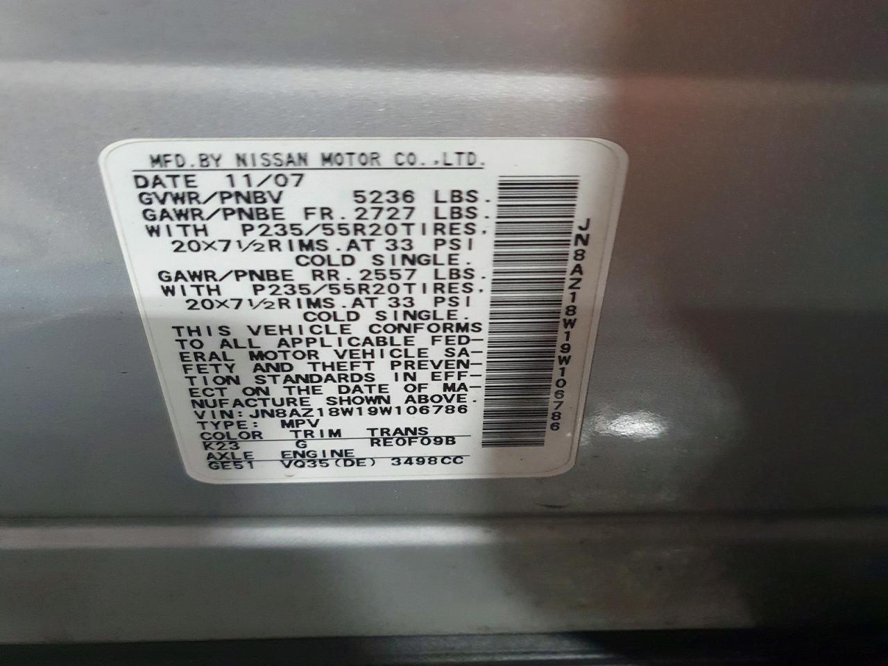 2009 NISSAN MURANO S photo 13