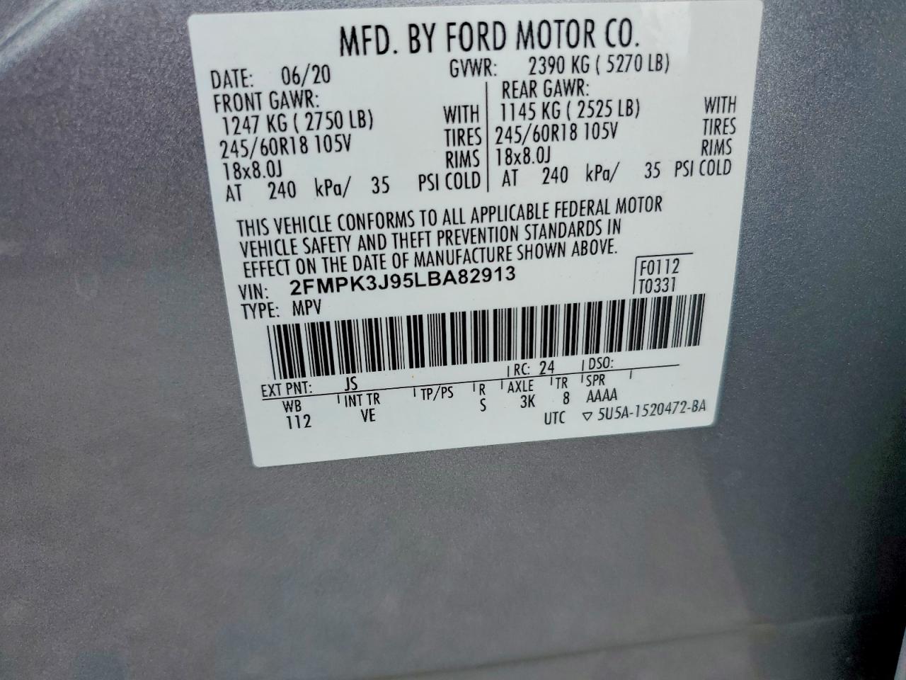 2020 FORD EDGE SEL photo 13