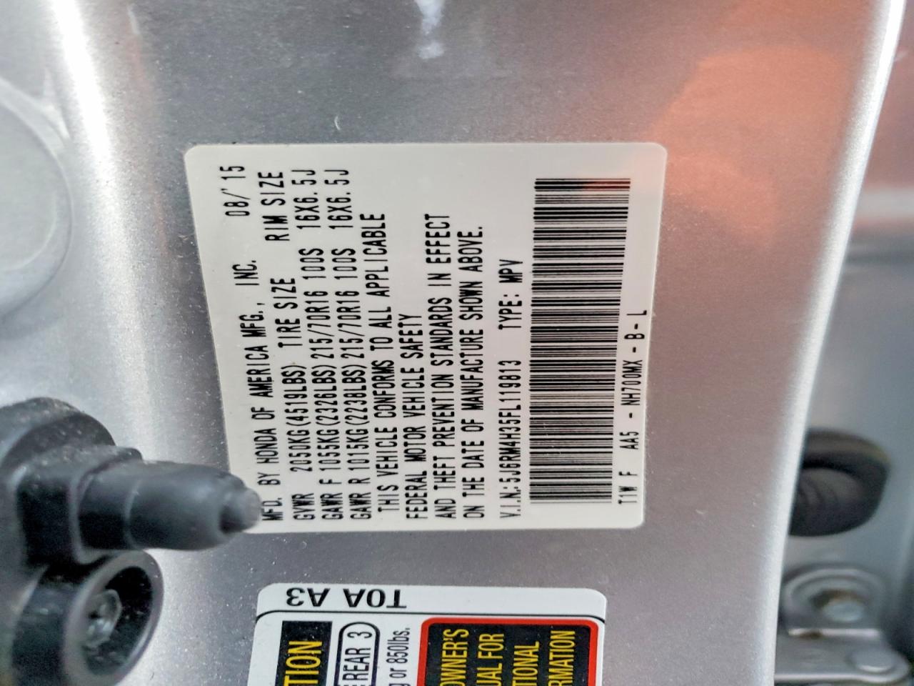2015 HONDA CR-V LX photo 13