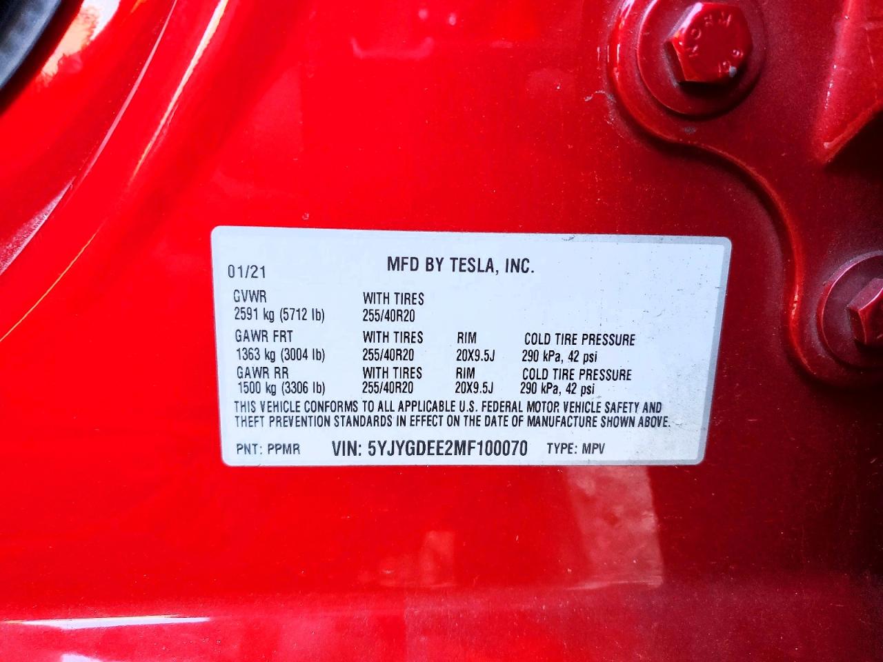 2021 TESLA MODEL Y photo 12