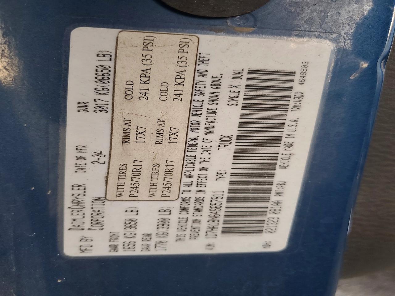 2004 DODGE RAM 1500 ST photo 12
