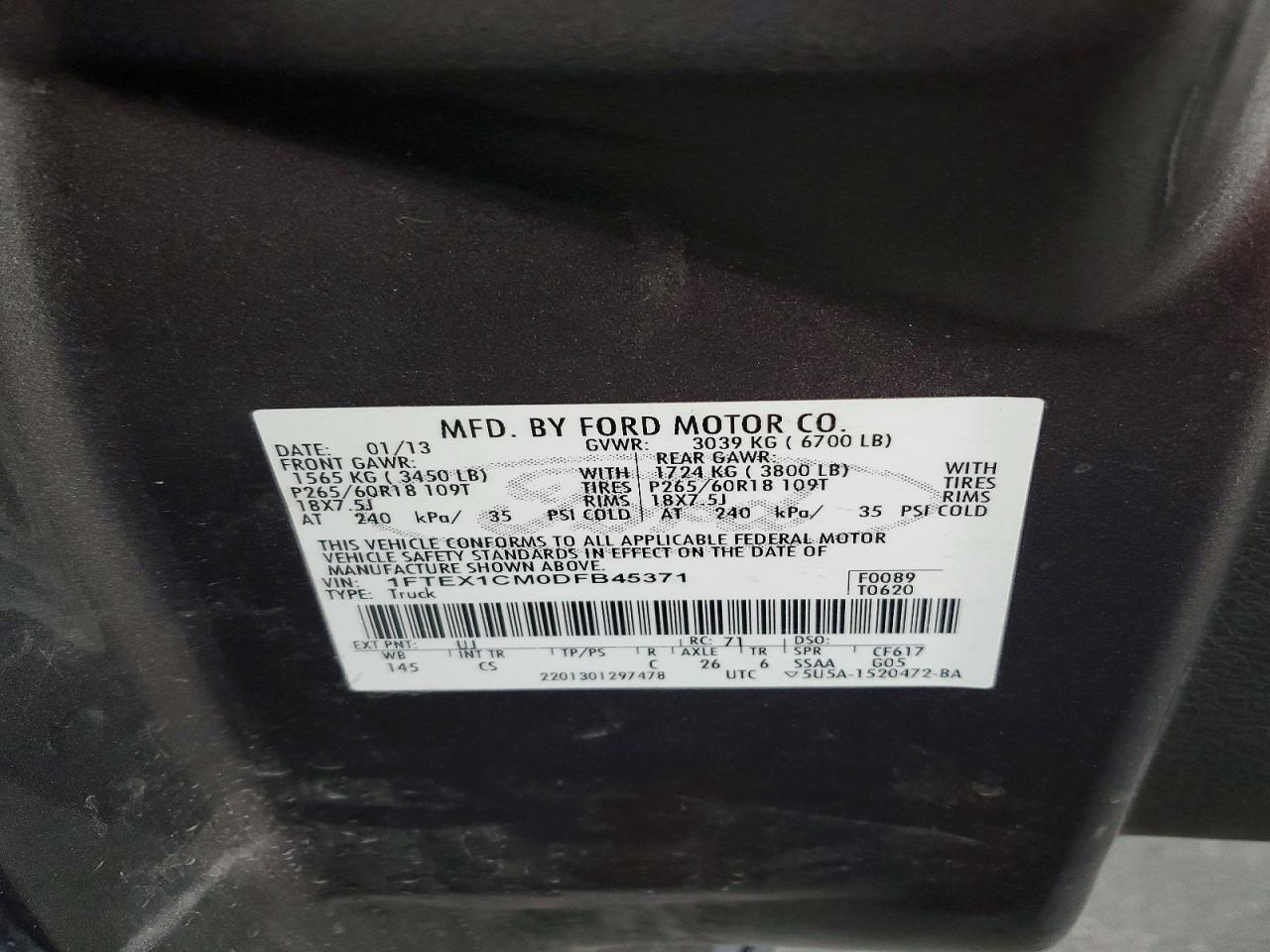 2013 FORD F150 SUPER CAB photo 12