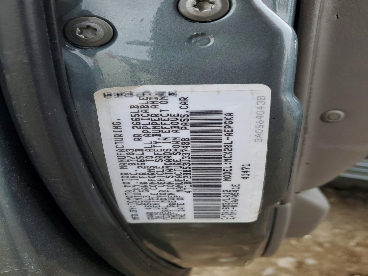 2003 TOYOTA AVALON photo 23