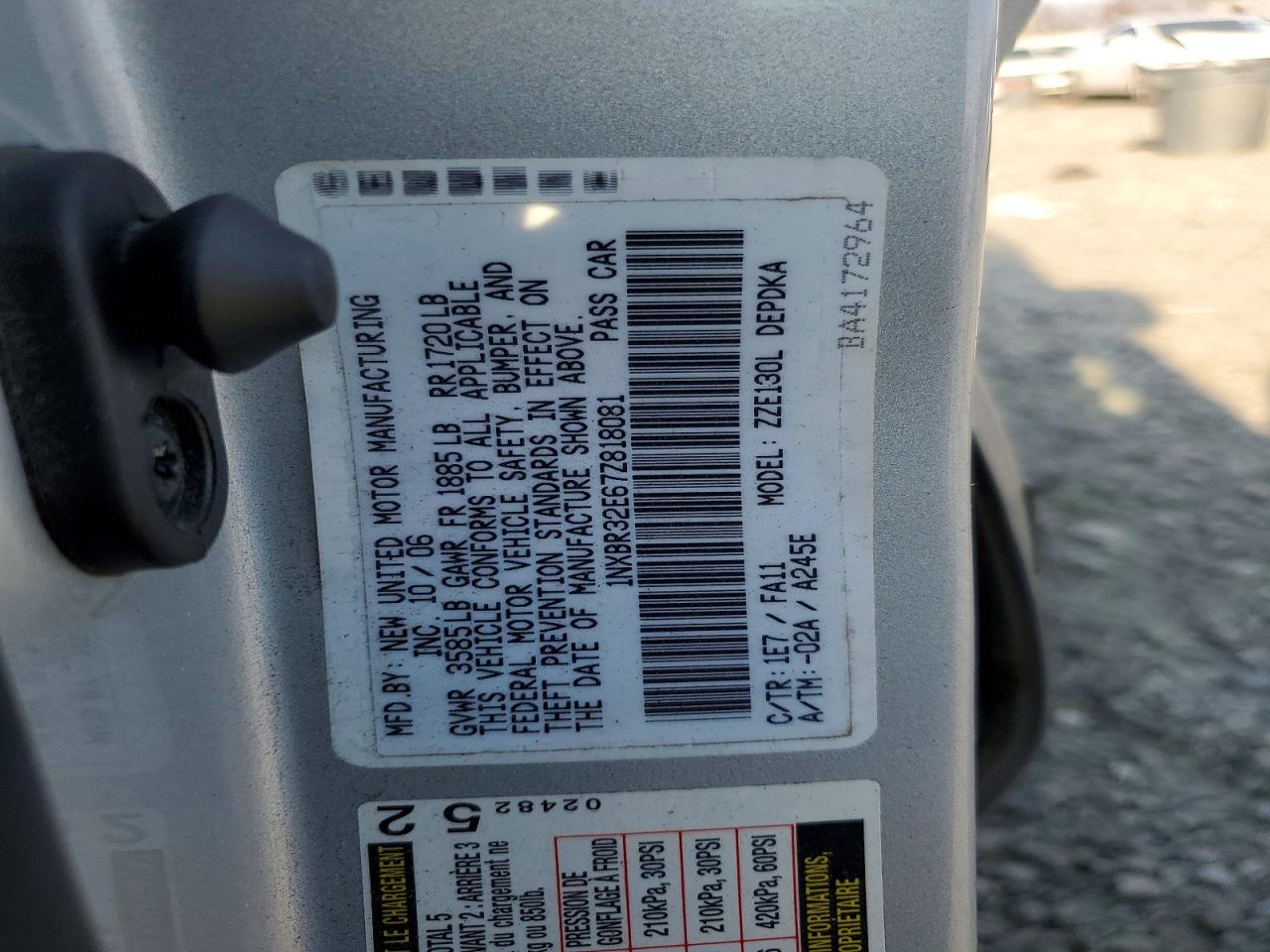 2007 TOYOTA COROLLA CE photo 12