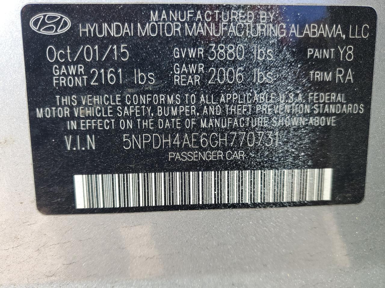 2016 HYUNDAI ELANTRA SE photo 13