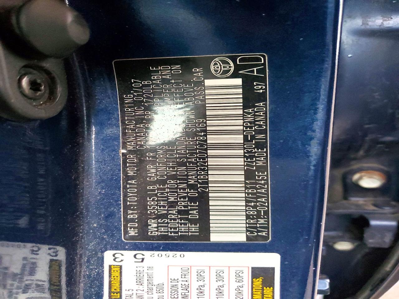 2007 TOYOTA COROLLA CE photo 12