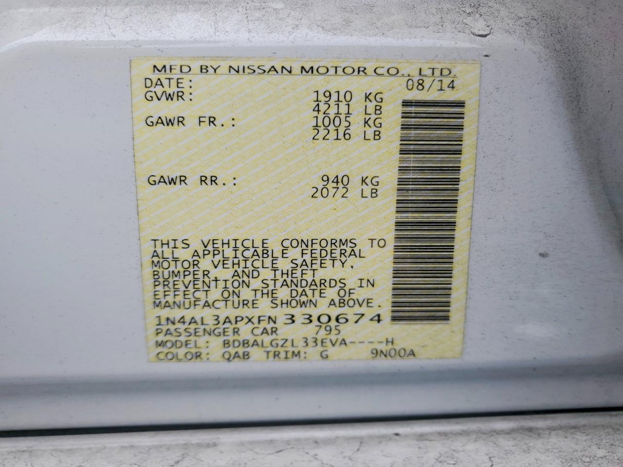 2015 NISSAN ALTIMA 2.5 photo 23