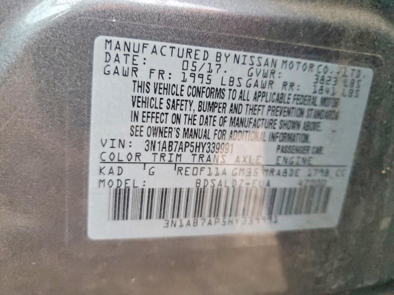 2017 NISSAN SENTRA S photo 25