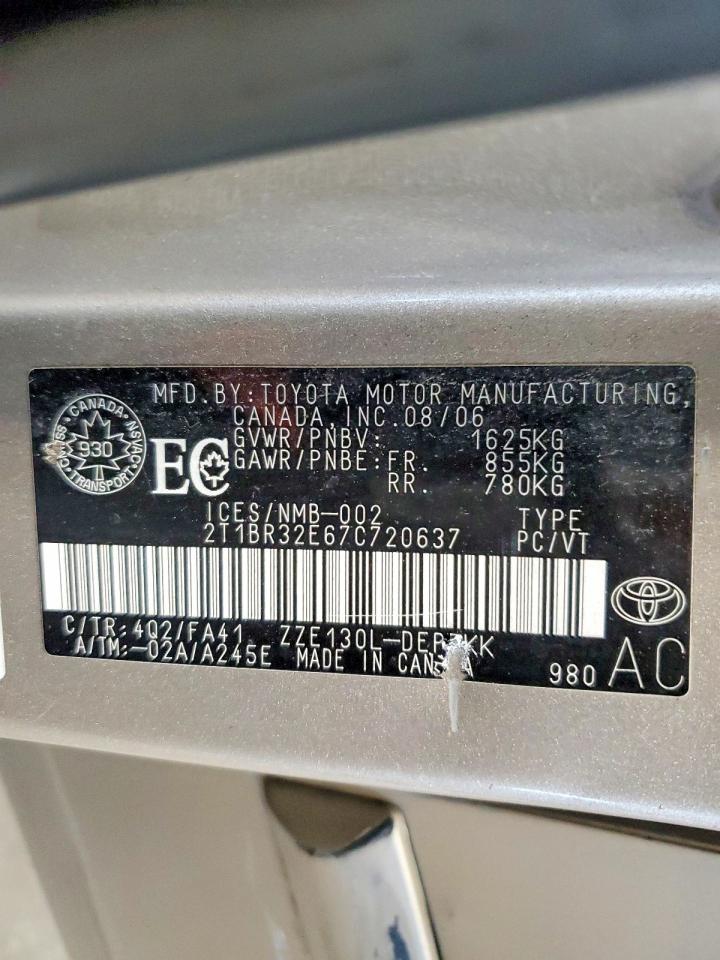 2007 TOYOTA COROLLA CE photo 12