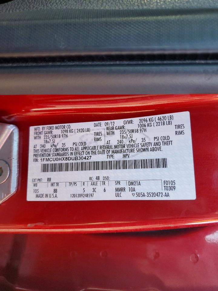 2013 FORD ESCAPE SEL photo 13