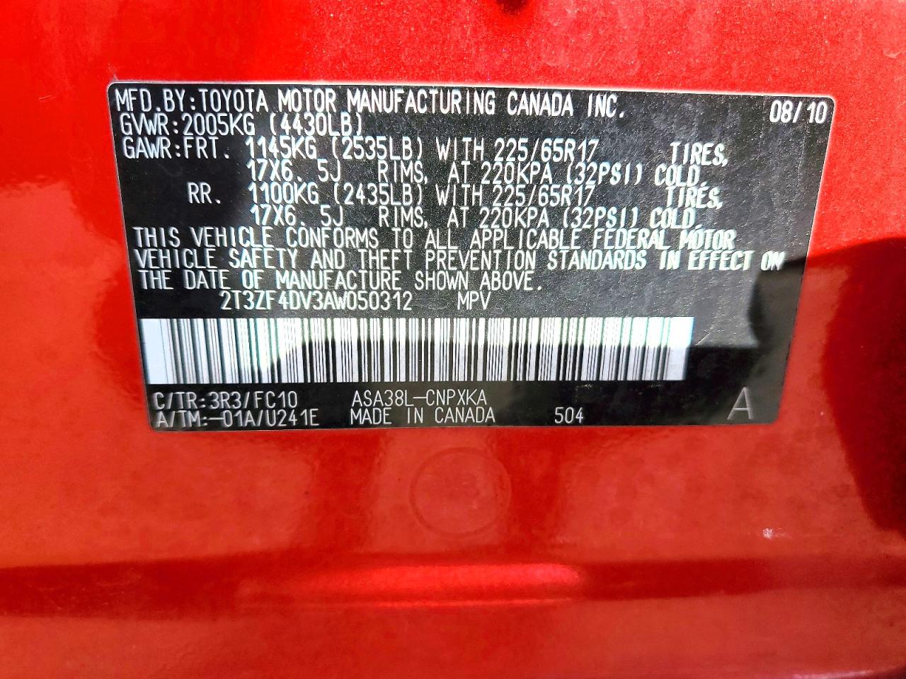 2010 TOYOTA RAV4 photo 13