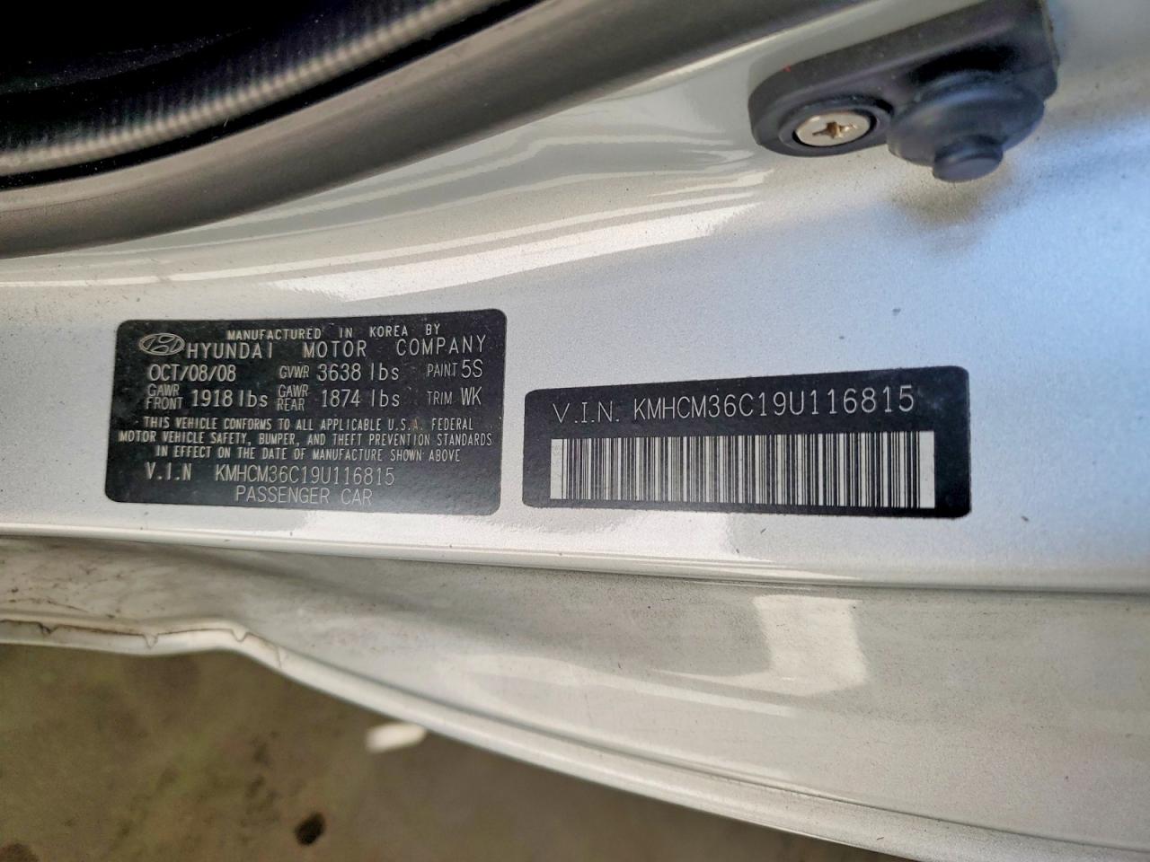 2009 HYUNDAI ACCENT GS photo 12