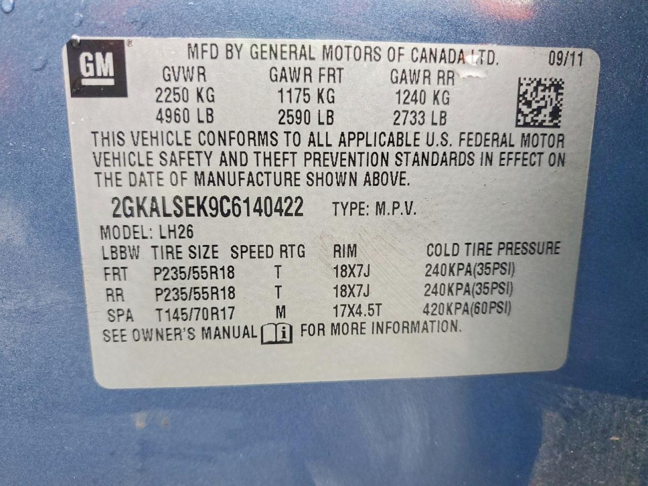 2012 GMC TERRAIN SLE photo 14