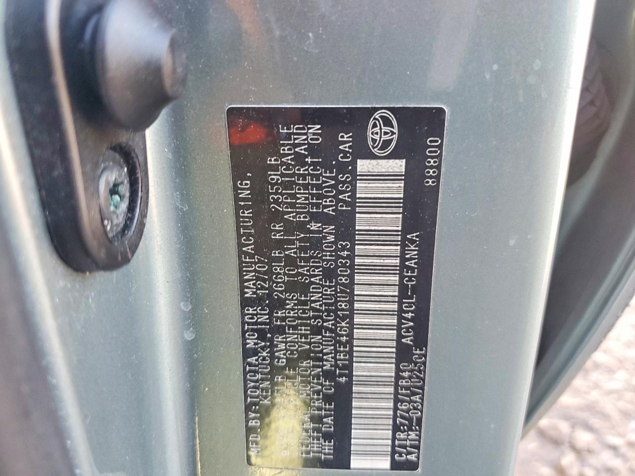 2008 TOYOTA CAMRY CE photo 13