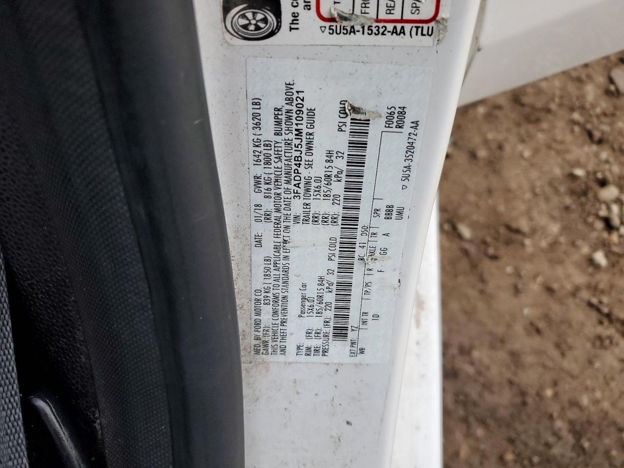 2018 FORD FIESTA SE photo 12