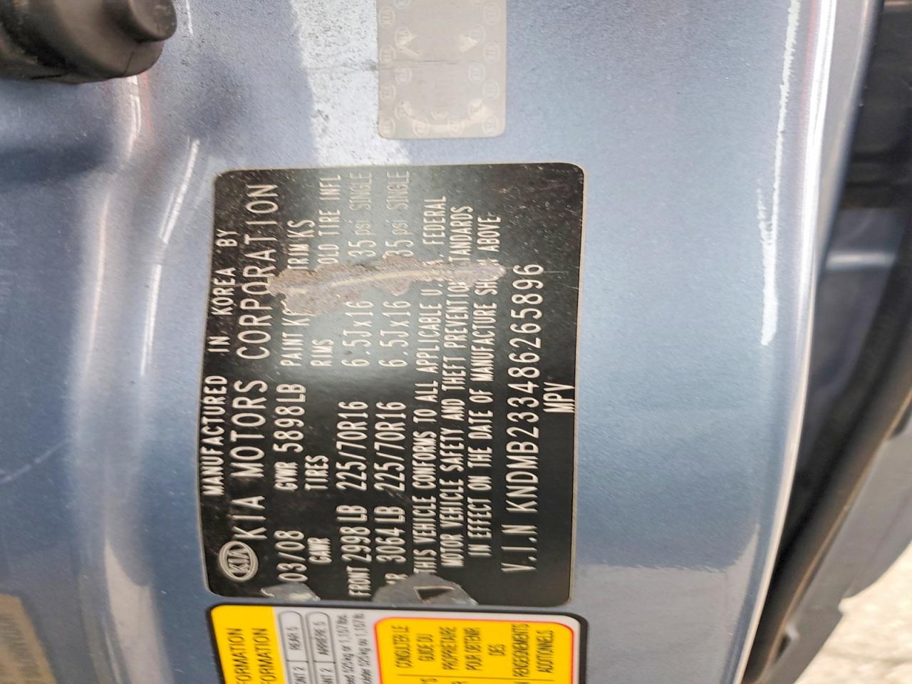 2008 KIA SEDONA EX photo 13